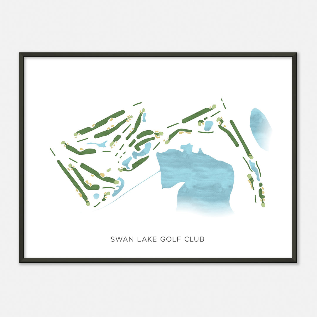 Print of Swan Lake Golf Club Modern Map