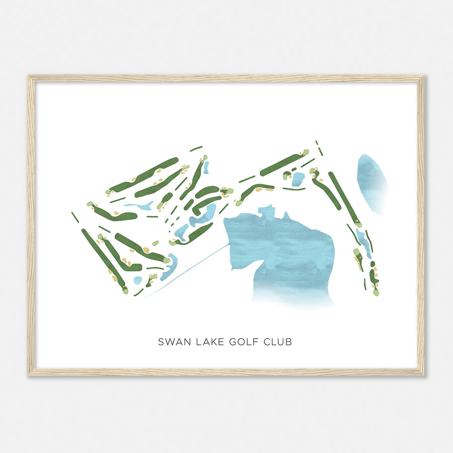 Print of Swan Lake Golf Club Modern Map