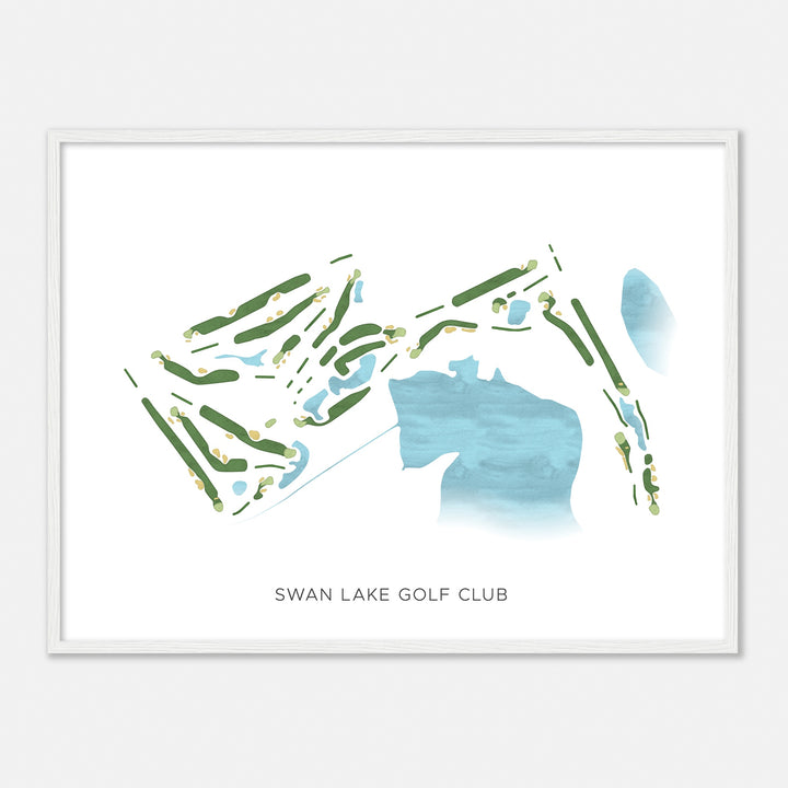 Print of Swan Lake Golf Club Modern Map
