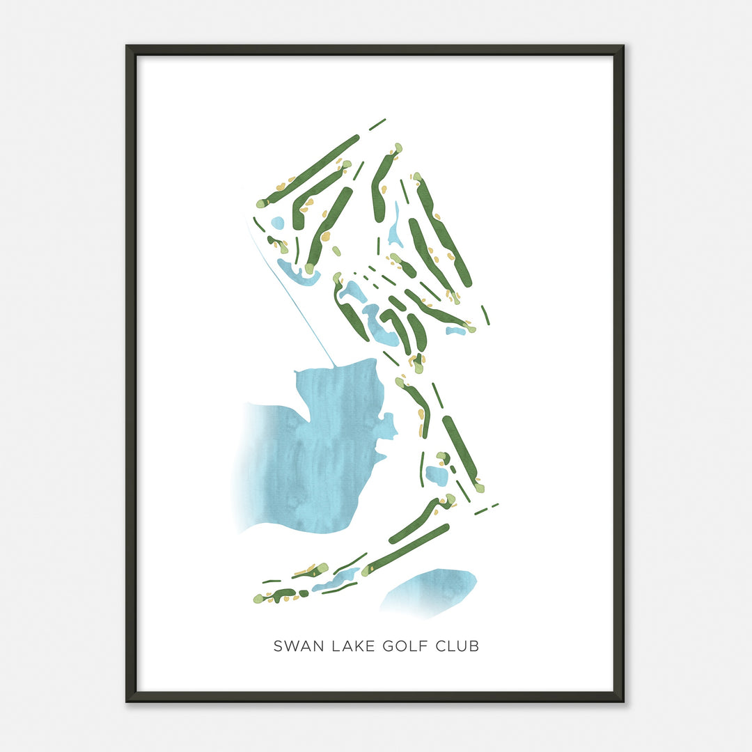 Print of Swan Lake Golf Club Modern Map
