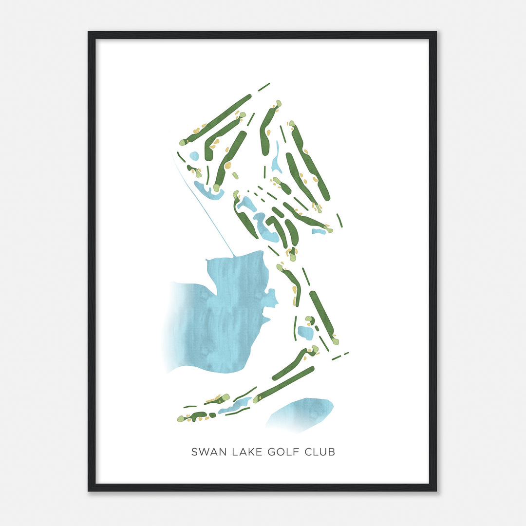 Print of Swan Lake Golf Club Modern Map