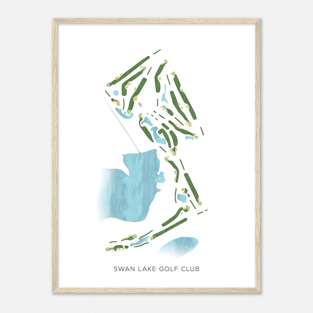 Print of Swan Lake Golf Club Modern Map
