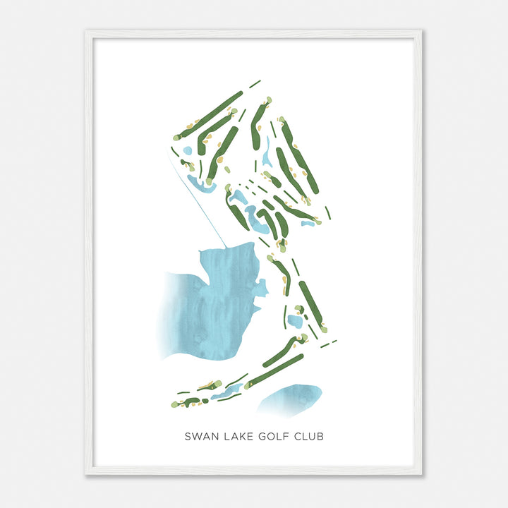 Print of Swan Lake Golf Club Modern Map