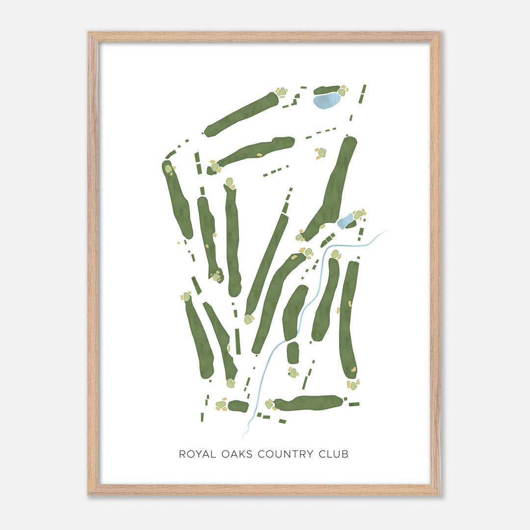 Print of Royal Oaks Country Club Modern Map