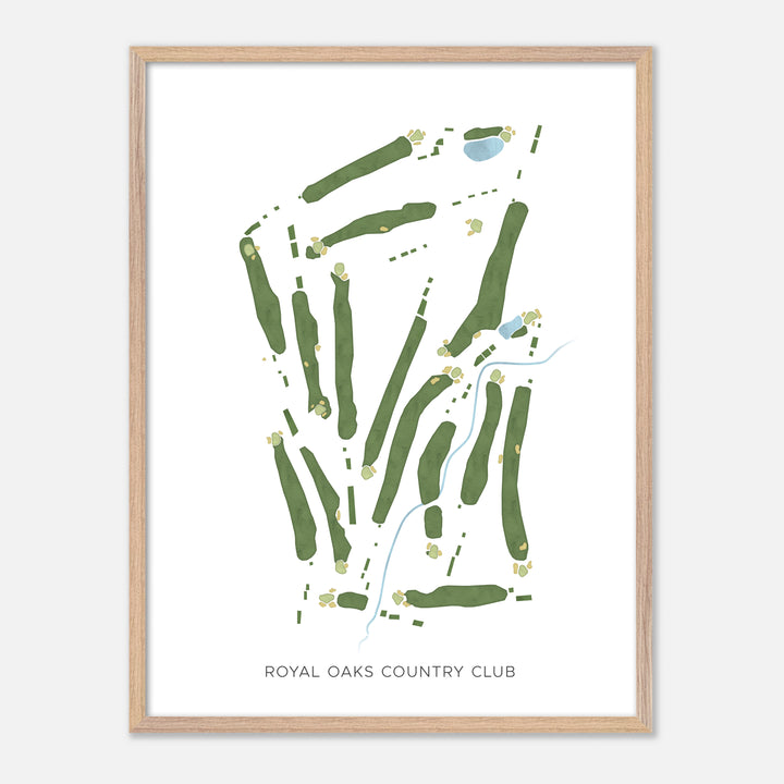 Print of Royal Oaks Country Club Modern Map