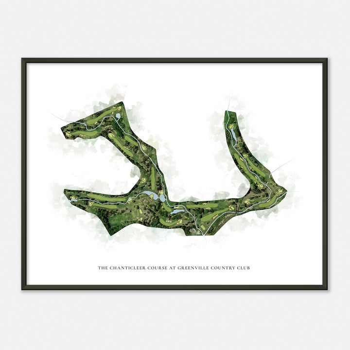 Print of The Chanticleer Course At Greenville Country Club Classic Map