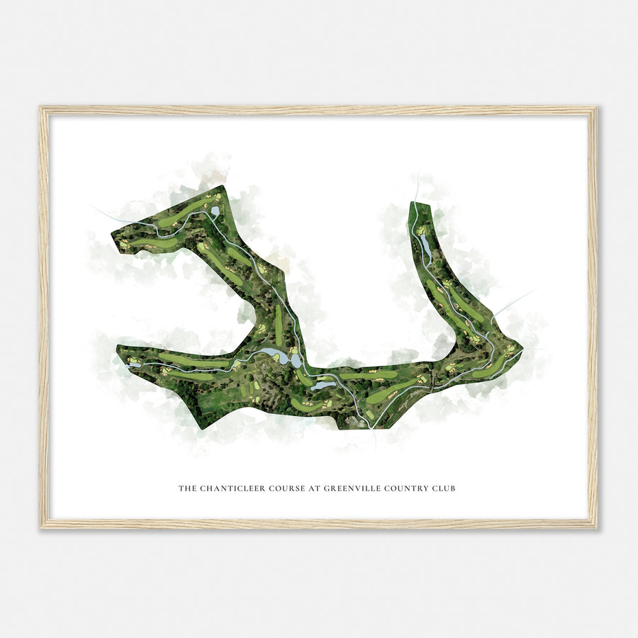 Print of The Chanticleer Course At Greenville Country Club Classic Map