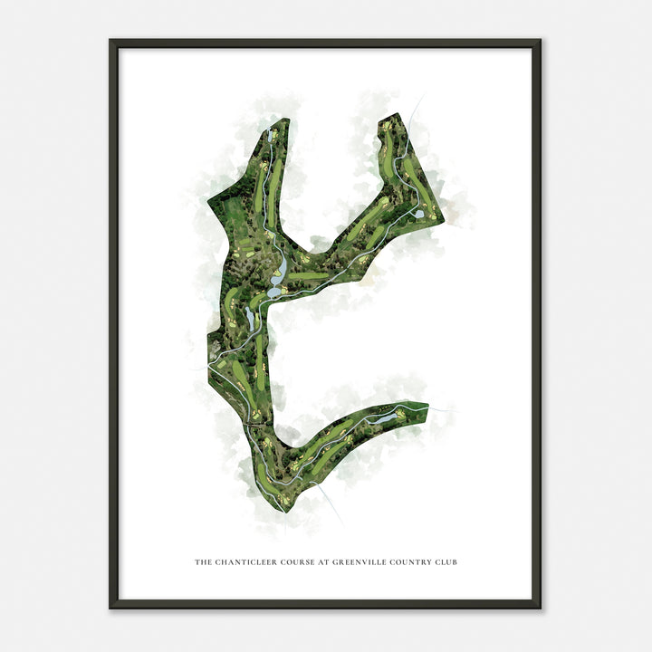 Print of The Chanticleer Course At Greenville Country Club Classic Map