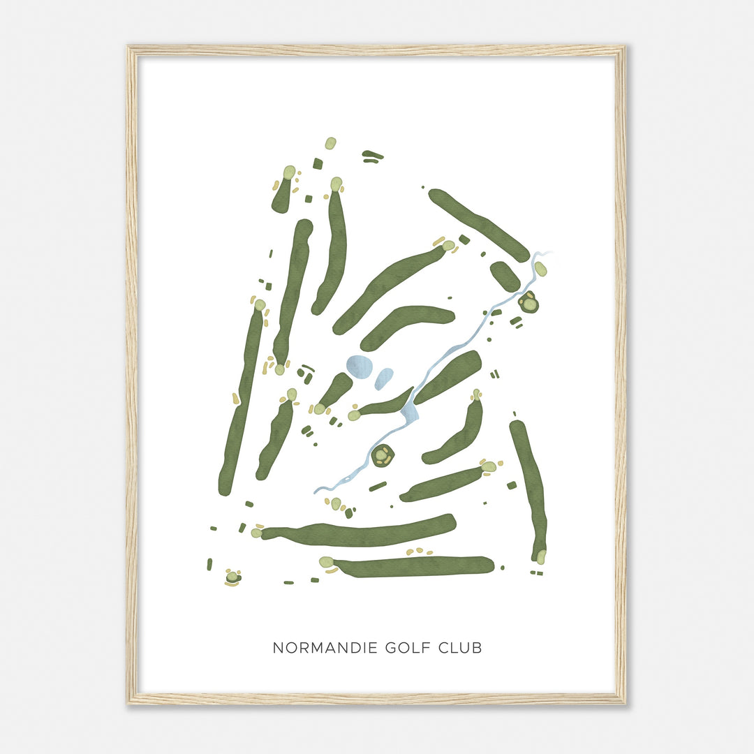 Print of Normandie Golf Club Modern Map