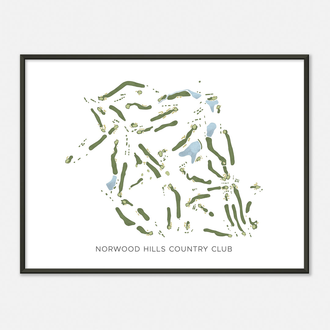 Print of Norwood Hills Country Club Modern Map
