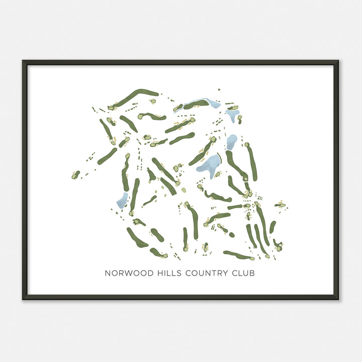 Print of Norwood Hills Country Club Modern Map