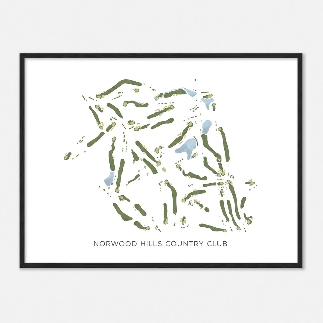 Print of Norwood Hills Country Club Modern Map
