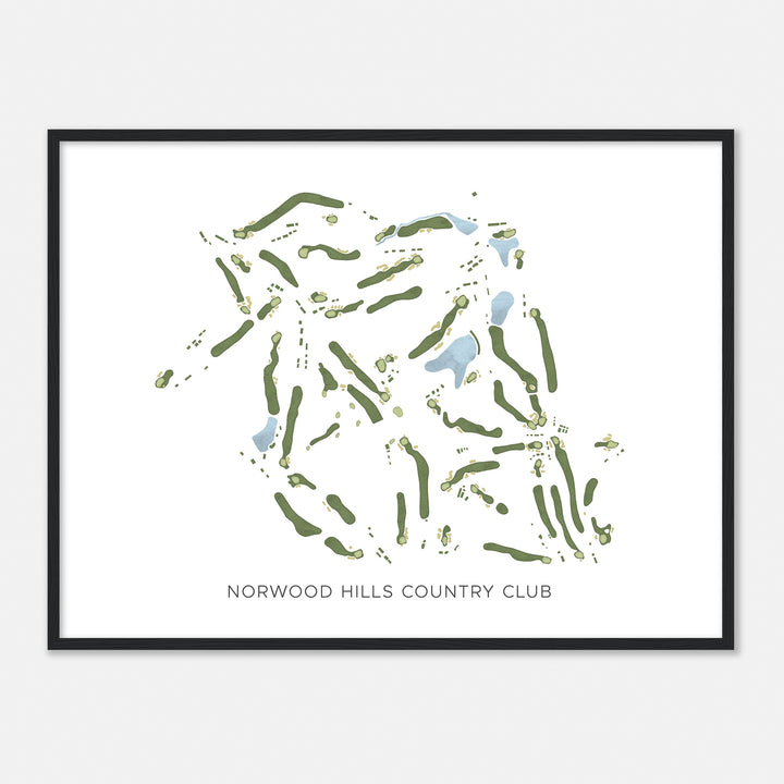 Print of Norwood Hills Country Club Modern Map