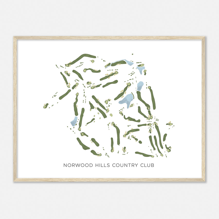 Print of Norwood Hills Country Club Modern Map