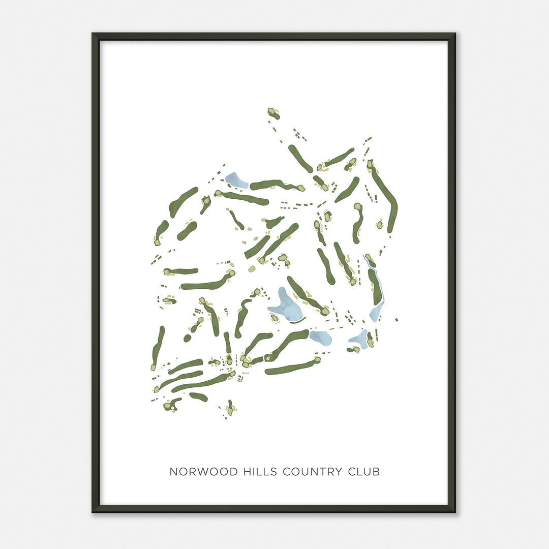 Print of Norwood Hills Country Club Modern Map