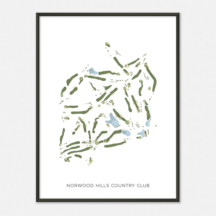 Print of Norwood Hills Country Club Modern Map
