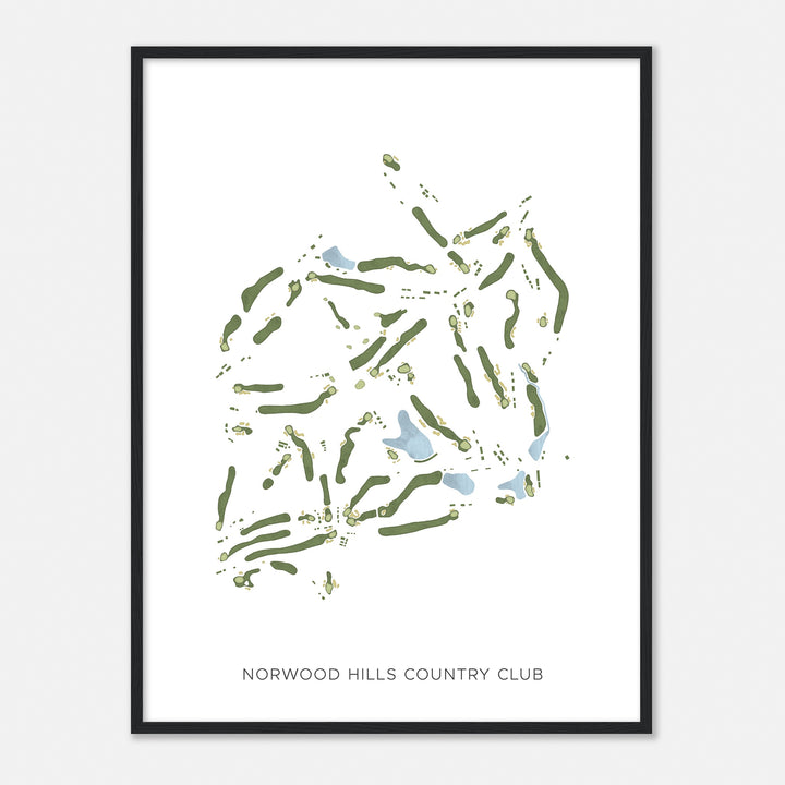 Print of Norwood Hills Country Club Modern Map