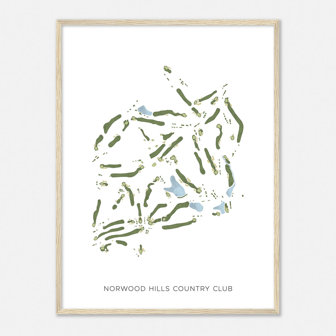 Print of Norwood Hills Country Club Modern Map