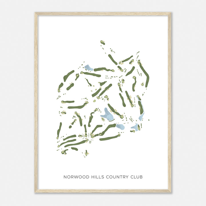 Print of Norwood Hills Country Club Modern Map