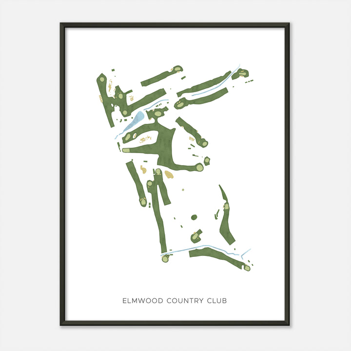 Print of Elmwood Country Club Modern Map