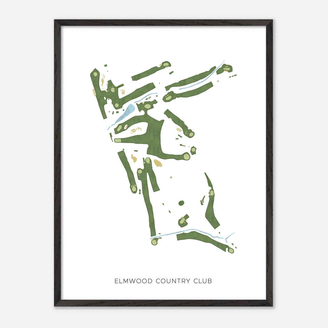 Print of Elmwood Country Club Modern Map