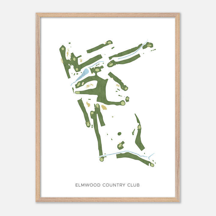 Print of Elmwood Country Club Modern Map