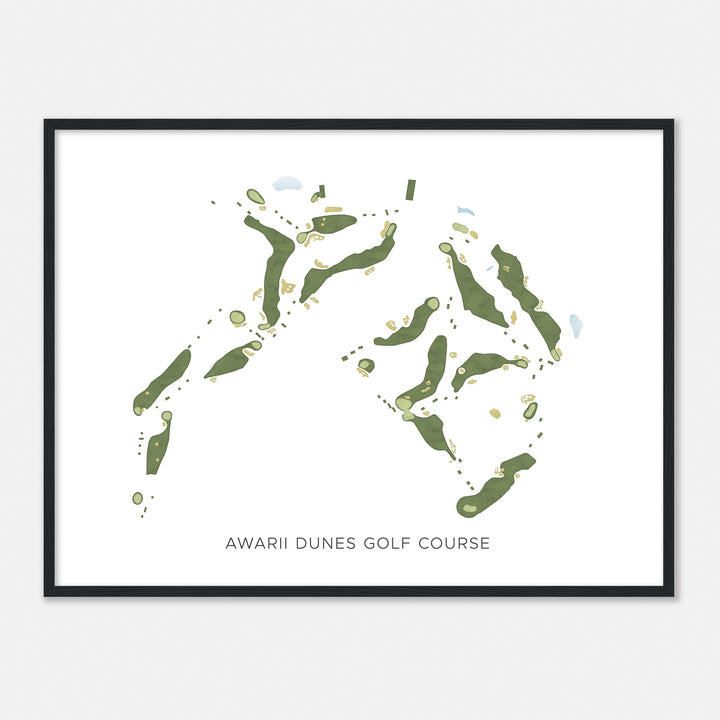 Print of Awarii Dunes Golf Course Modern Map