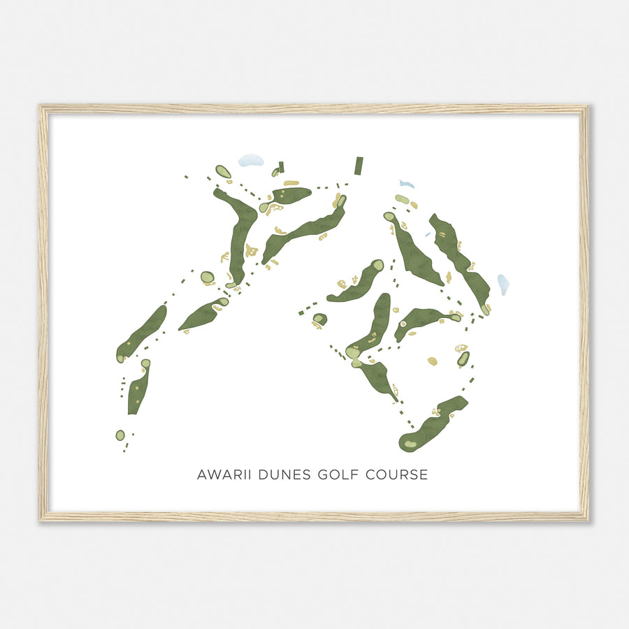 Print of Awarii Dunes Golf Course Modern Map