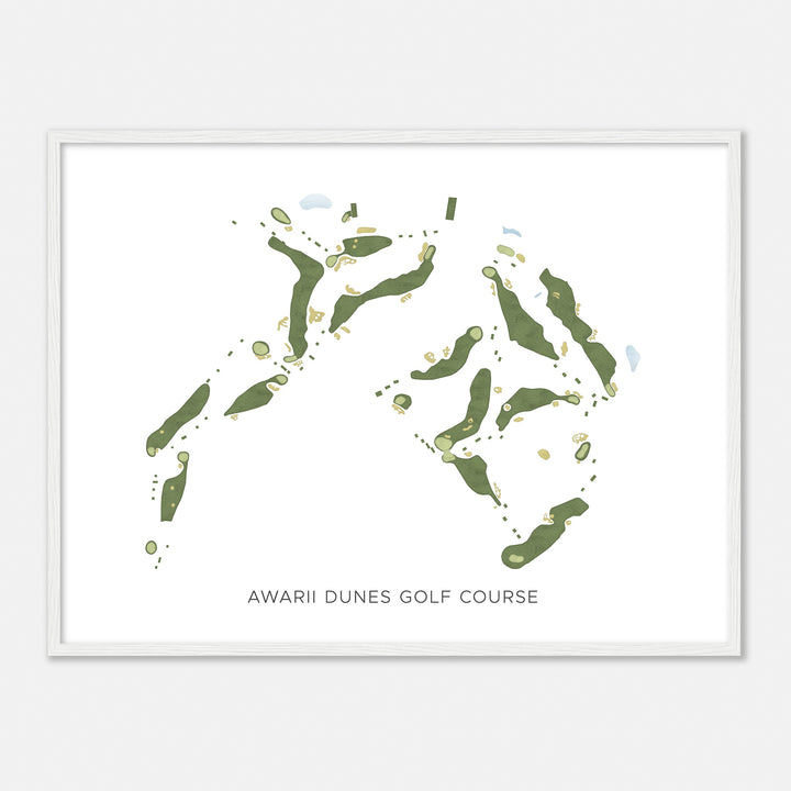 Print of Awarii Dunes Golf Course Modern Map