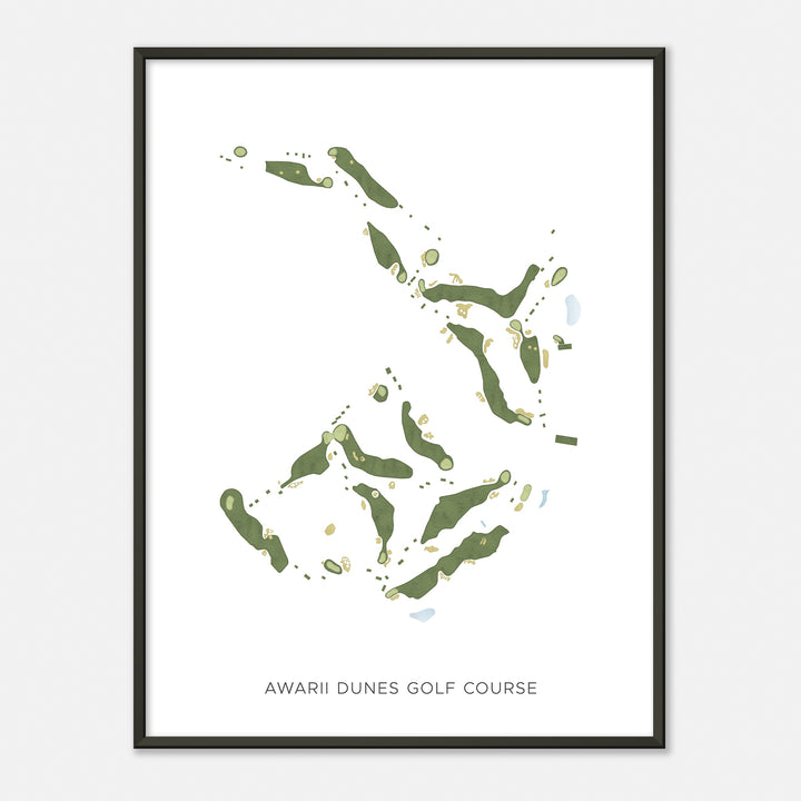 Print of Awarii Dunes Golf Course Modern Map