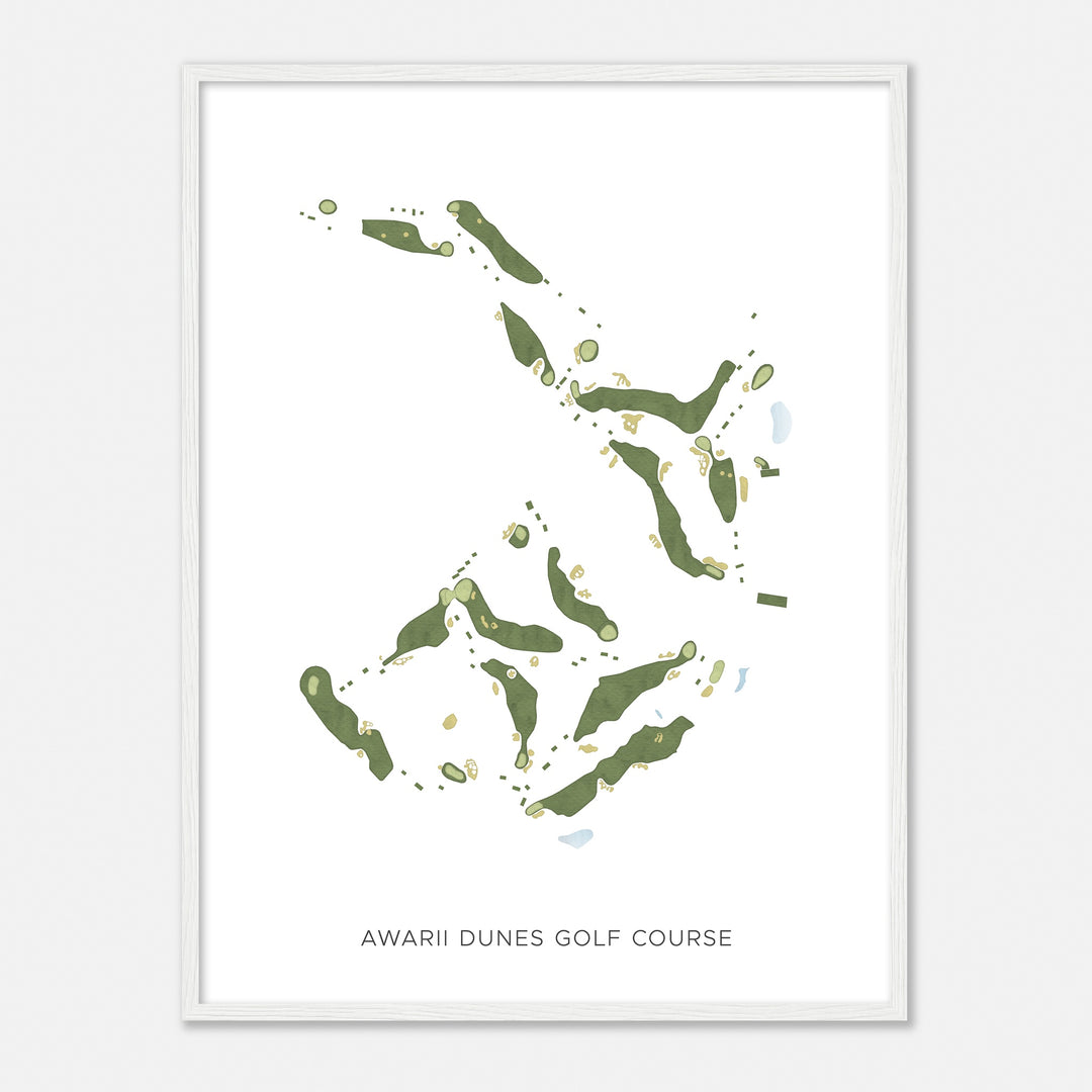 Print of Awarii Dunes Golf Course Modern Map