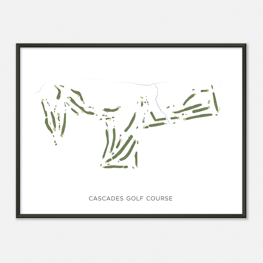 Print of Cascades Golf Course Modern Map