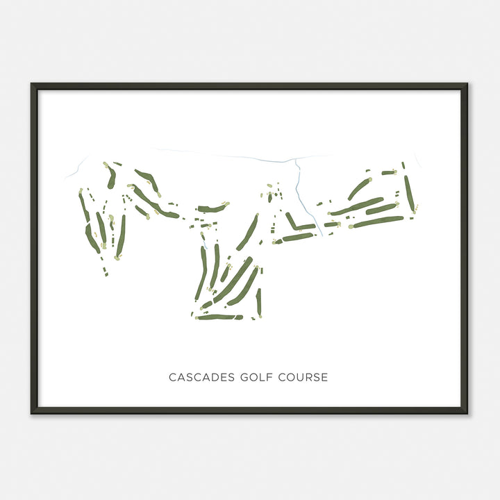 Print of Cascades Golf Course Modern Map