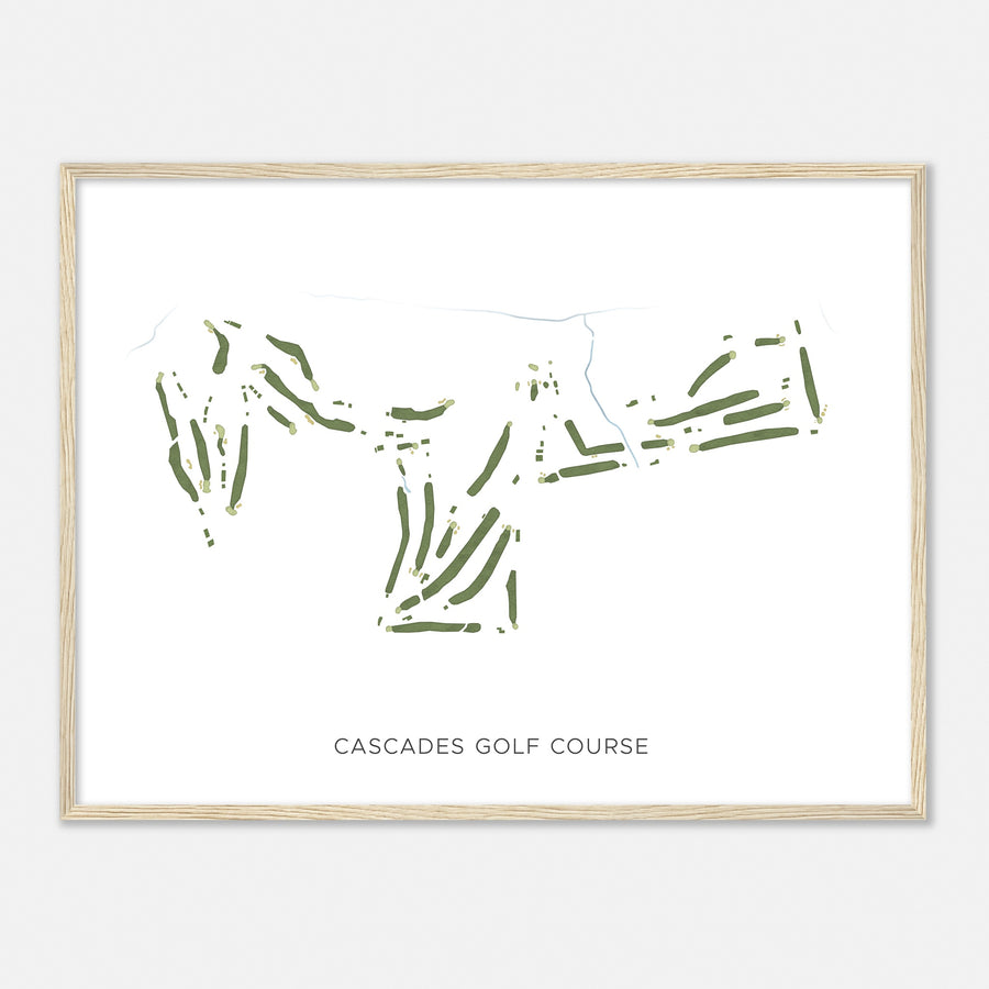 Print of Cascades Golf Course Modern Map