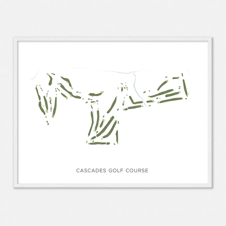 Print of Cascades Golf Course Modern Map