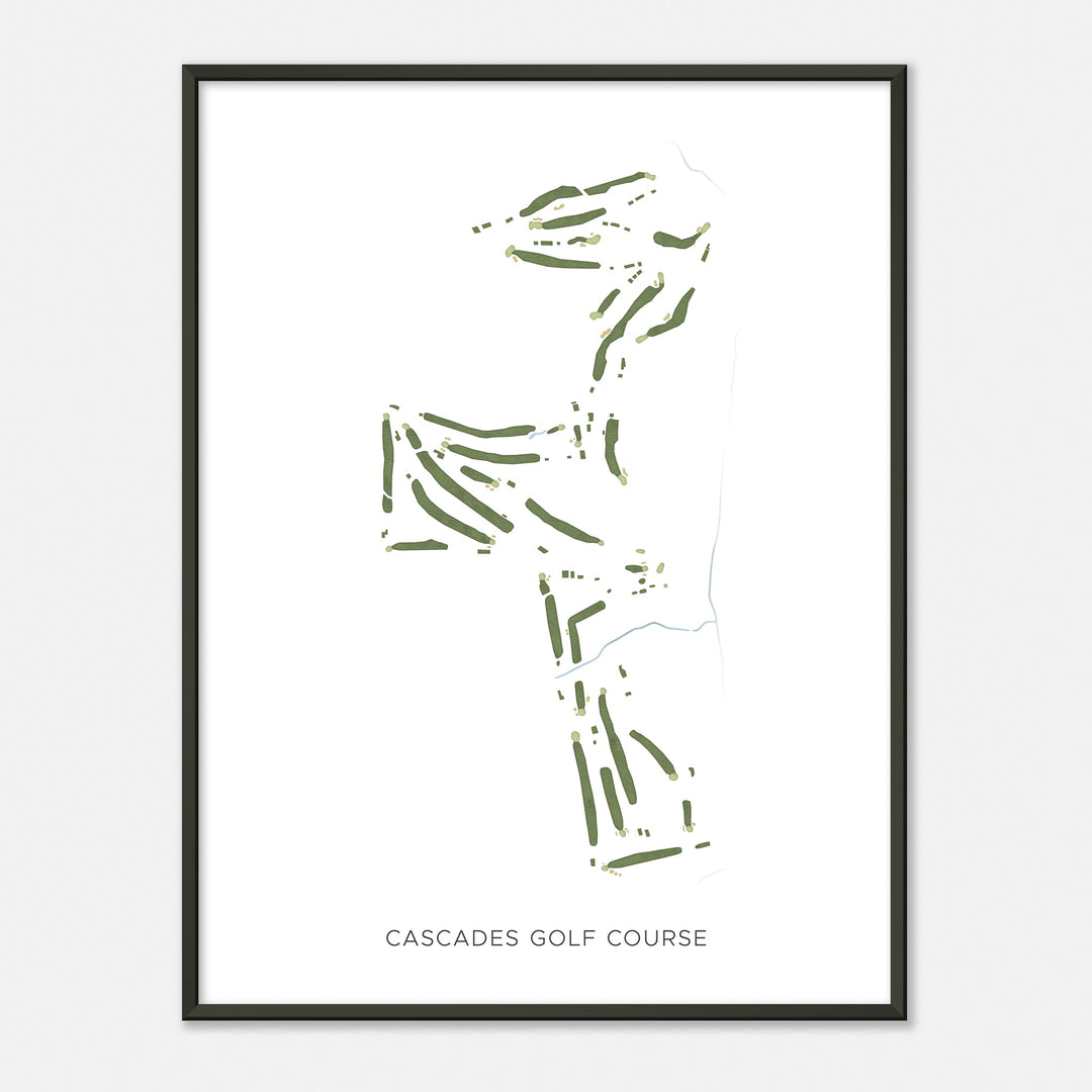 Print of Cascades Golf Course Modern Map