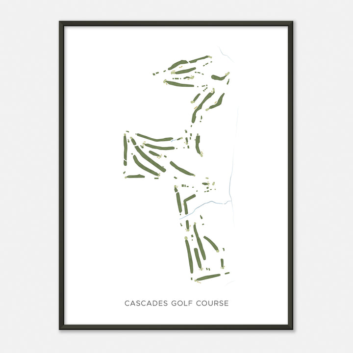 Print of Cascades Golf Course Modern Map