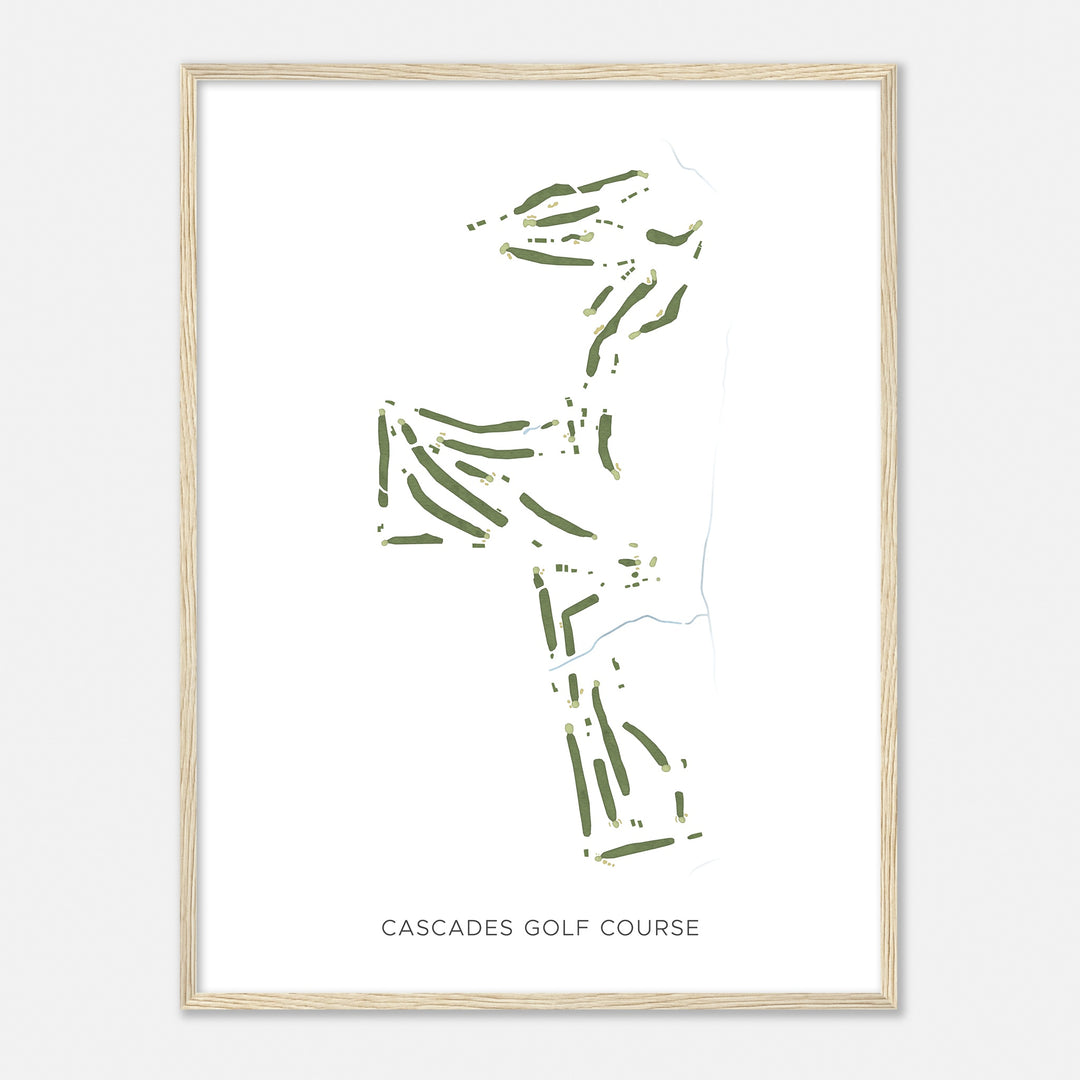 Print of Cascades Golf Course Modern Map