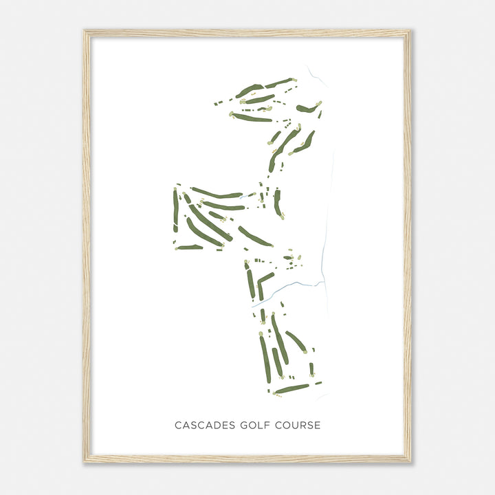 Print of Cascades Golf Course Modern Map