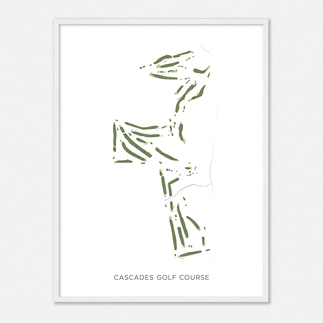 Print of Cascades Golf Course Modern Map