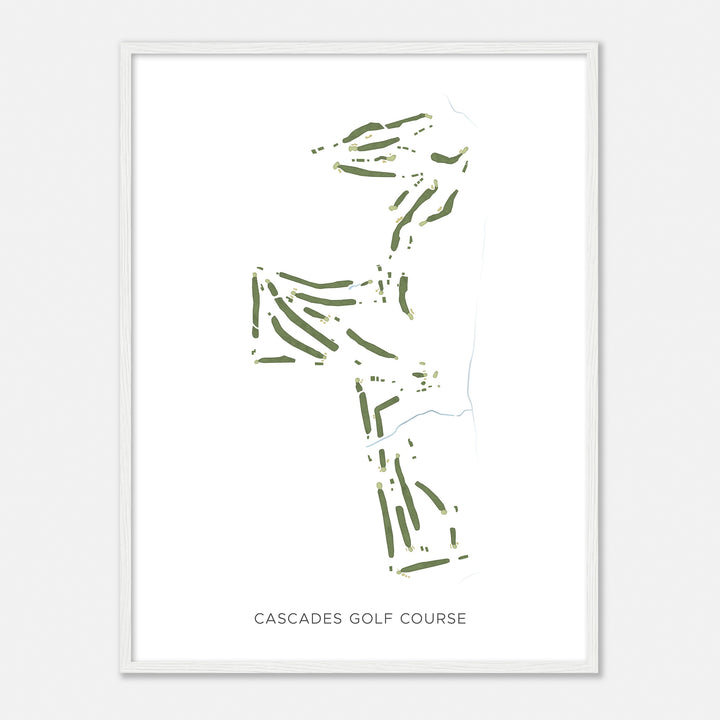 Print of Cascades Golf Course Modern Map
