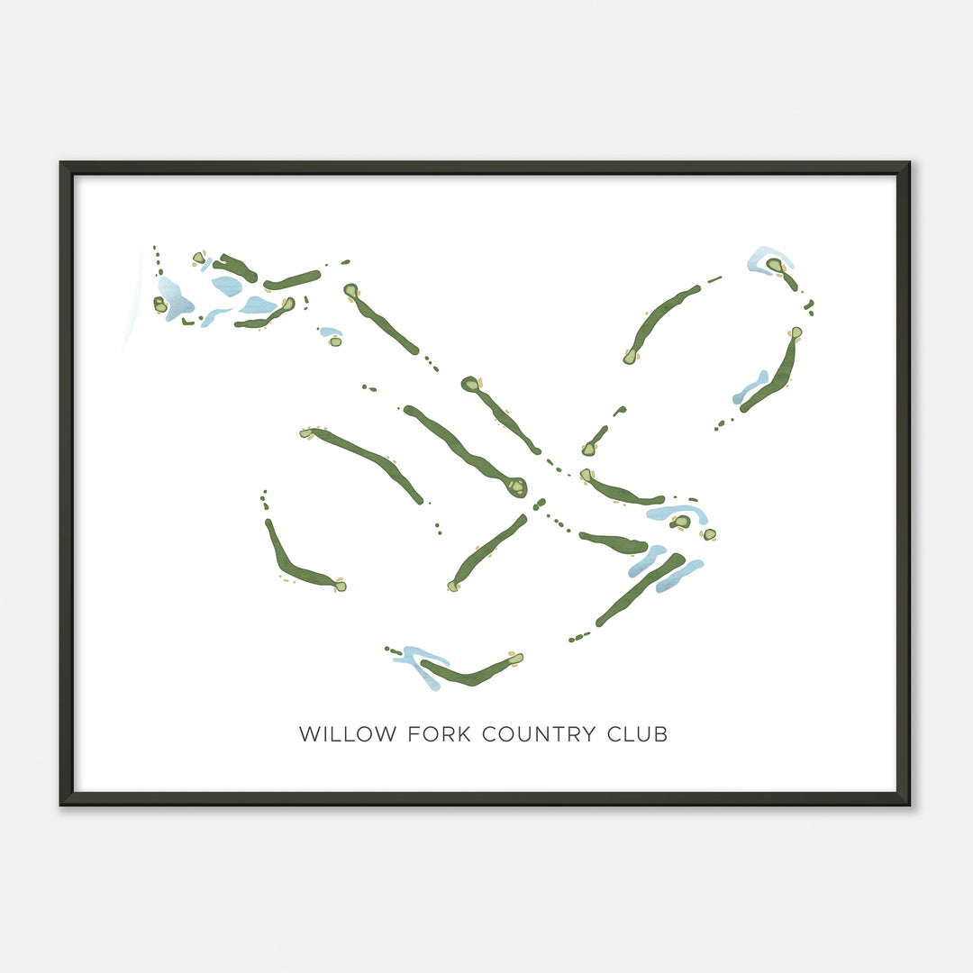 Print of Willow Fork Country Club Modern Map