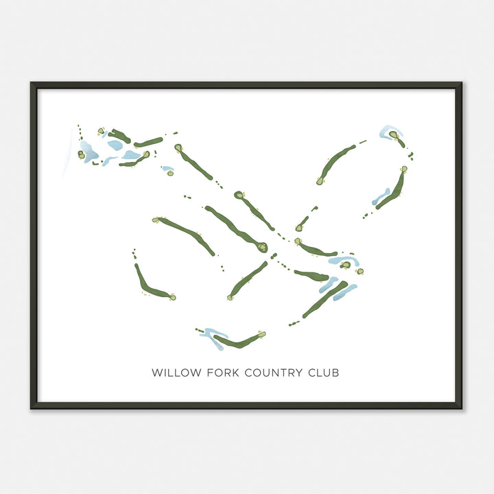 Print of Willow Fork Country Club Modern Map