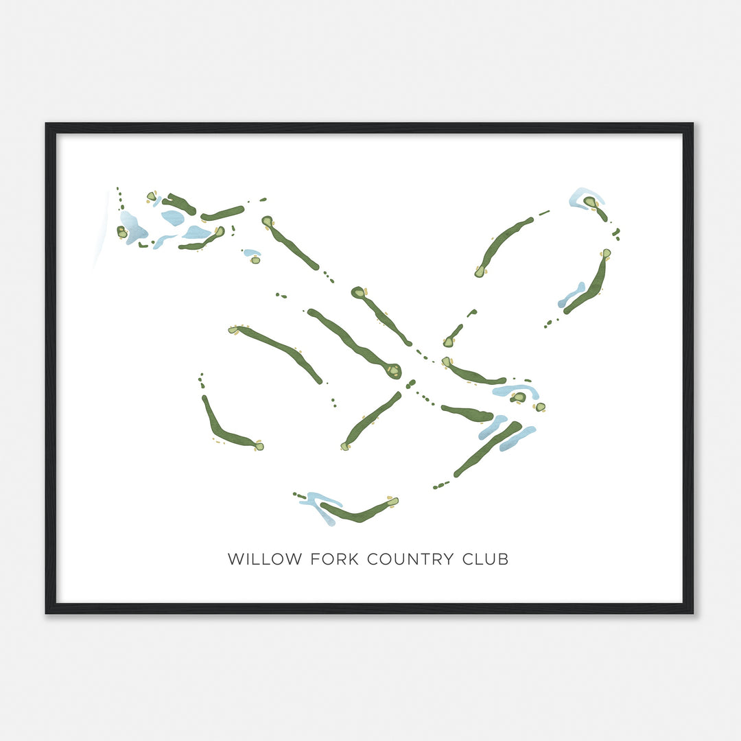 Print of Willow Fork Country Club Modern Map