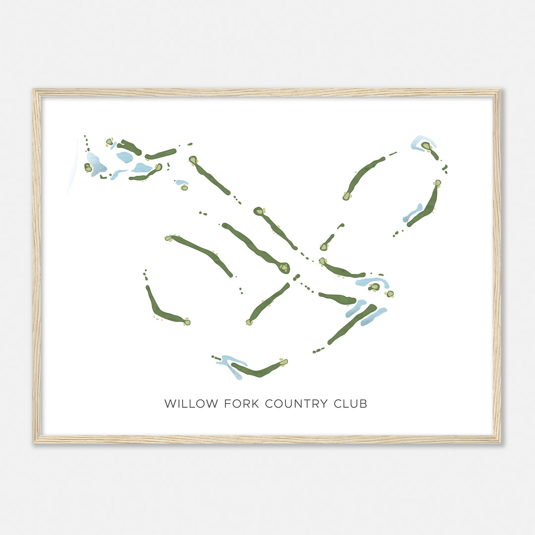 Print of Willow Fork Country Club Modern Map