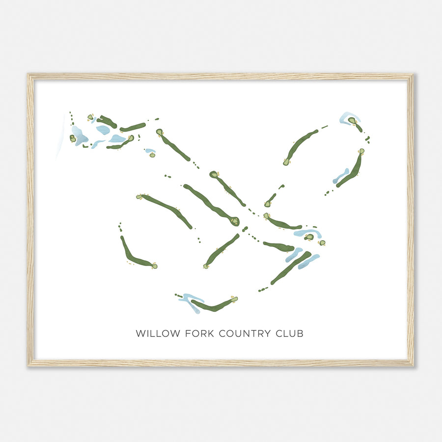 Print of Willow Fork Country Club Modern Map