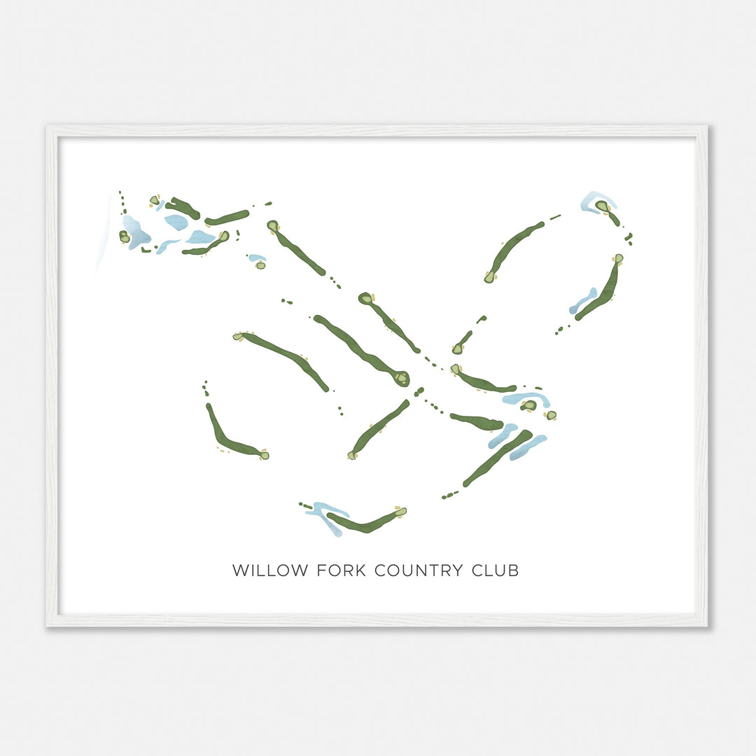 Print of Willow Fork Country Club Modern Map
