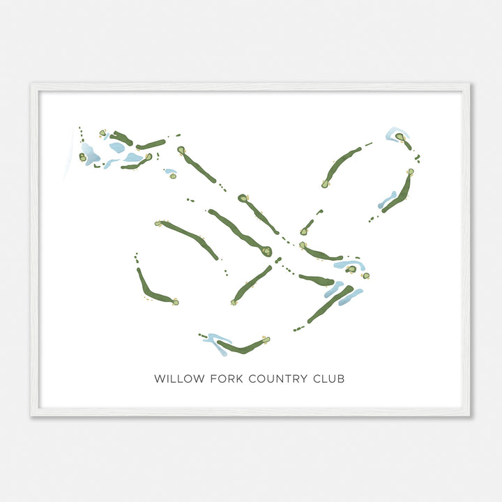 Print of Willow Fork Country Club Modern Map