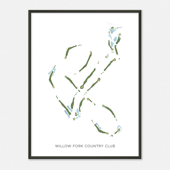 Print of Willow Fork Country Club Modern Map