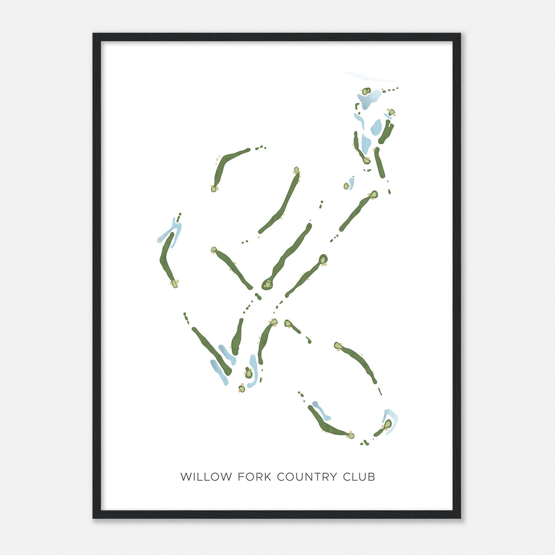 Print of Willow Fork Country Club Modern Map